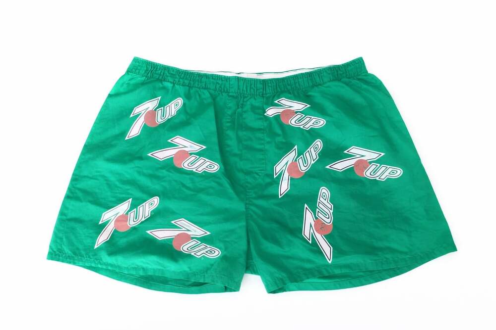 Y2K 7UP Logo Boxers Green All Over Print Retro Streetwear‎